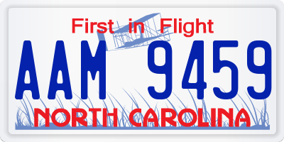 NC license plate AAM9459