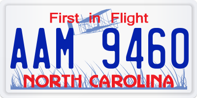 NC license plate AAM9460