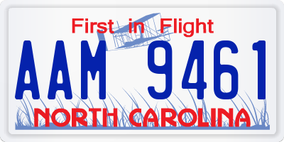NC license plate AAM9461