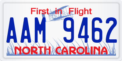 NC license plate AAM9462