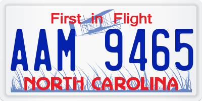 NC license plate AAM9465