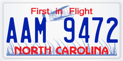 NC license plate AAM9472
