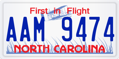 NC license plate AAM9474