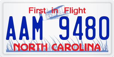 NC license plate AAM9480