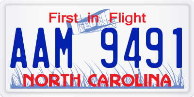 NC license plate AAM9491