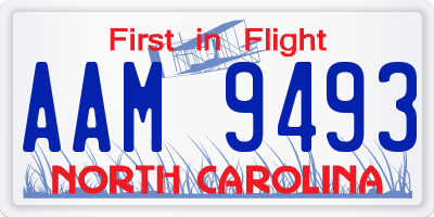 NC license plate AAM9493