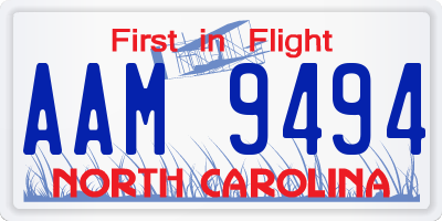 NC license plate AAM9494
