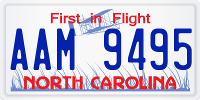 NC license plate AAM9495