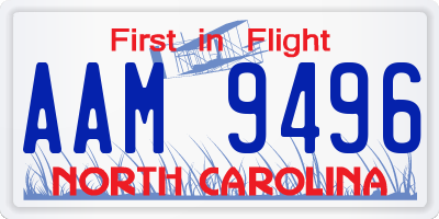 NC license plate AAM9496