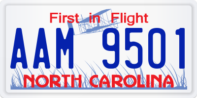 NC license plate AAM9501