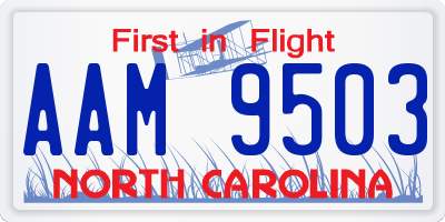 NC license plate AAM9503