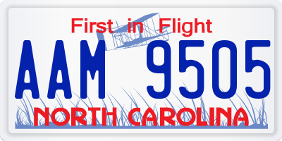 NC license plate AAM9505