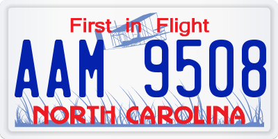 NC license plate AAM9508