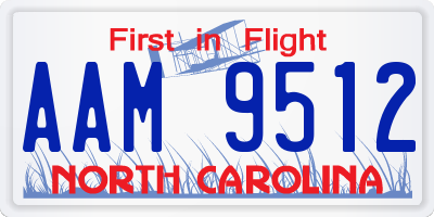 NC license plate AAM9512