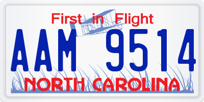 NC license plate AAM9514