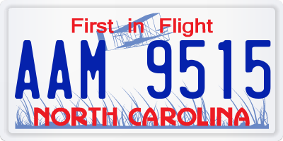 NC license plate AAM9515