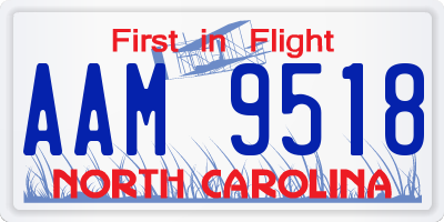 NC license plate AAM9518