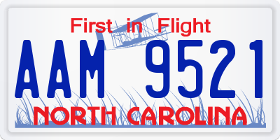 NC license plate AAM9521
