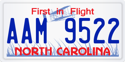 NC license plate AAM9522