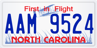 NC license plate AAM9524