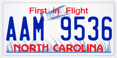 NC license plate AAM9536