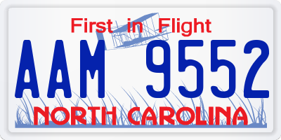 NC license plate AAM9552