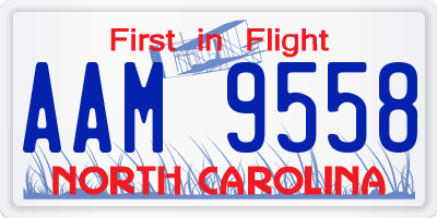 NC license plate AAM9558