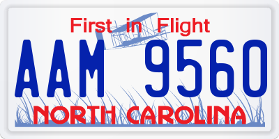 NC license plate AAM9560
