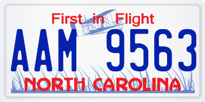 NC license plate AAM9563