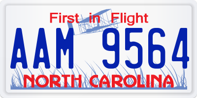 NC license plate AAM9564