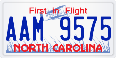 NC license plate AAM9575