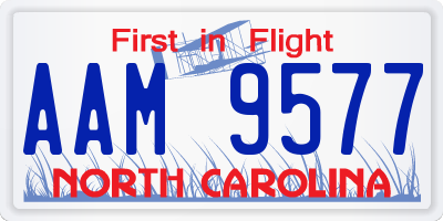NC license plate AAM9577