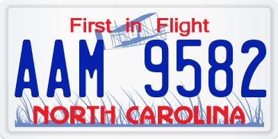 NC license plate AAM9582