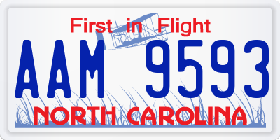 NC license plate AAM9593
