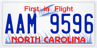 NC license plate AAM9596