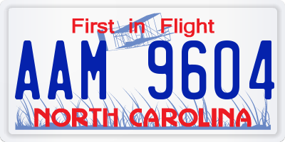 NC license plate AAM9604