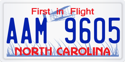 NC license plate AAM9605