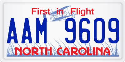 NC license plate AAM9609
