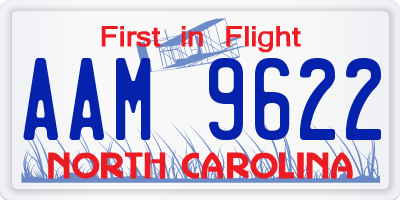 NC license plate AAM9622