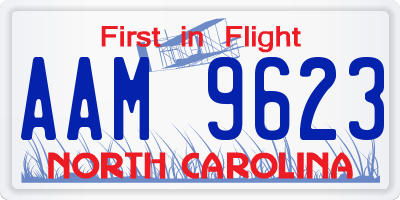 NC license plate AAM9623