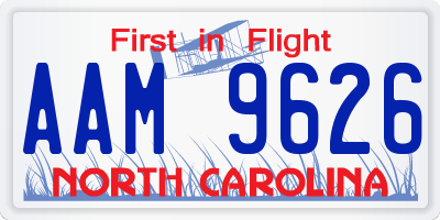 NC license plate AAM9626