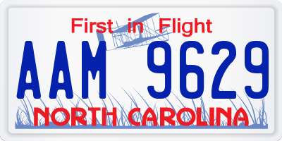 NC license plate AAM9629