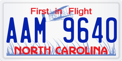NC license plate AAM9640