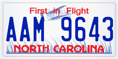 NC license plate AAM9643