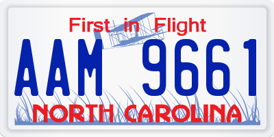 NC license plate AAM9661