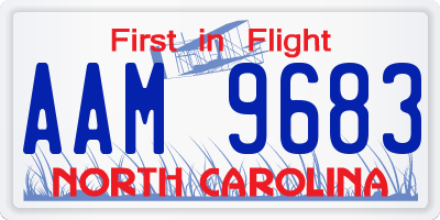 NC license plate AAM9683