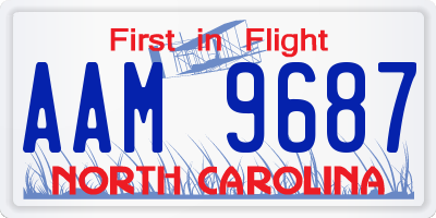 NC license plate AAM9687