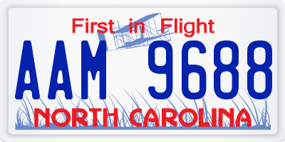 NC license plate AAM9688