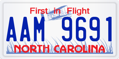 NC license plate AAM9691