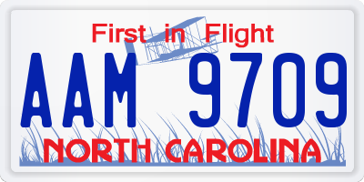 NC license plate AAM9709